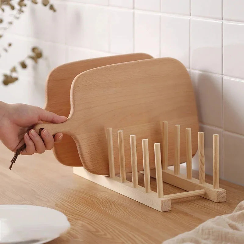 Kitchen Storage Organization Multi Functional Storage Rack Tableware Drainboard Woodiness Dish Drying Rack Kitchens Accessories