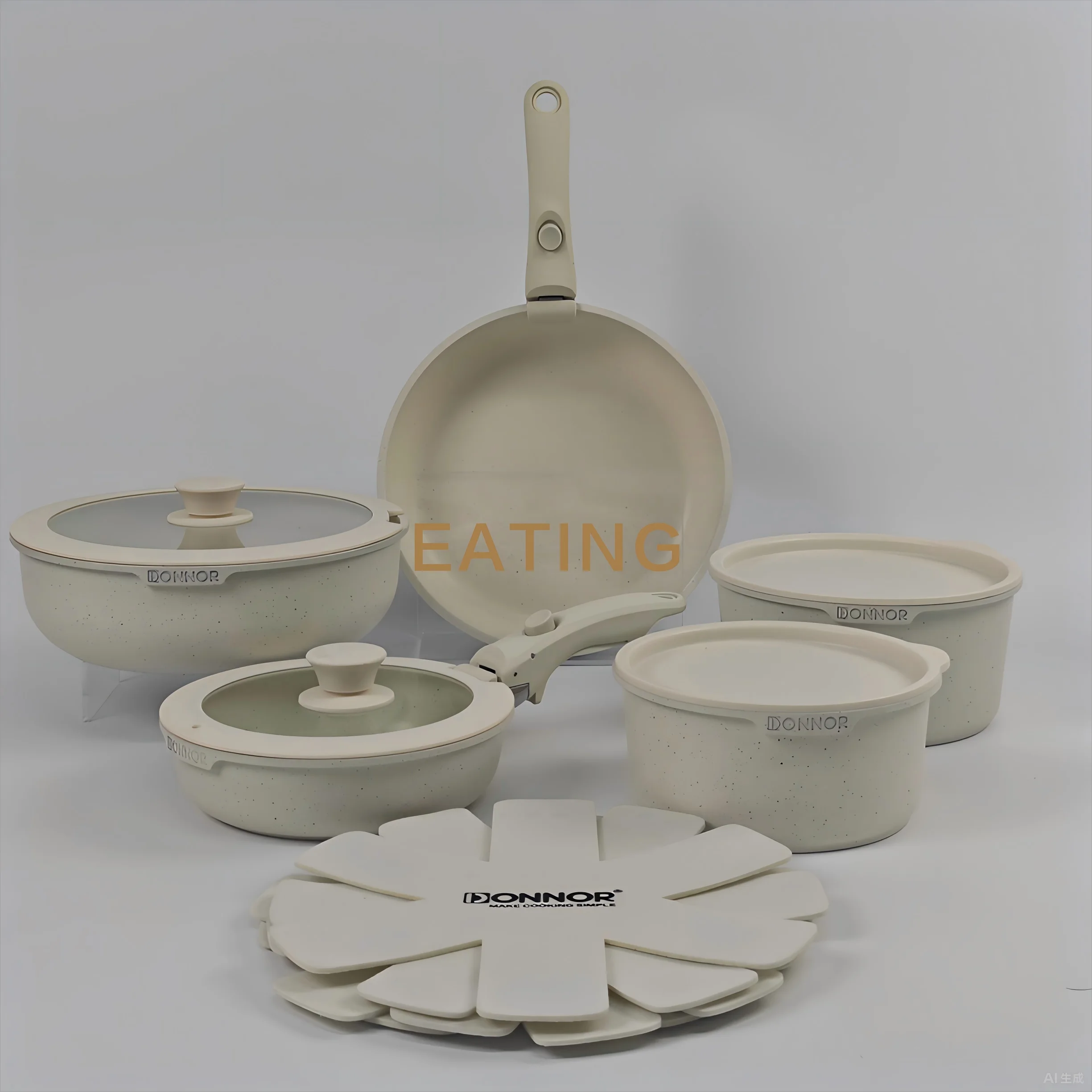 USA Wearhouse Delivery in 6 Days Ceramic Coating 17pcs Cookware Sets Non Stick Pots Cooking Induction Stove Frying Pan