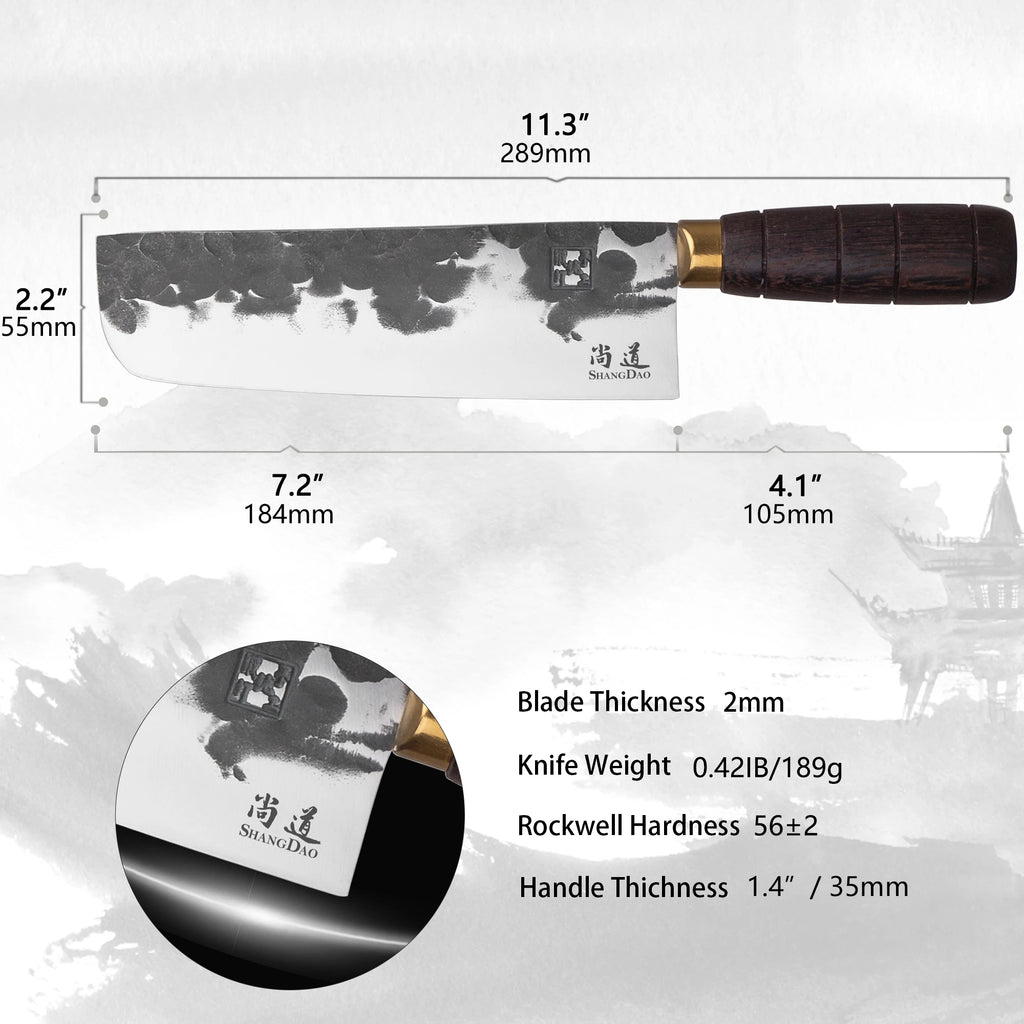 SHANGDAO 7-Inch Kitchen Knife Customized Stainless Steel Knife with Premium Wooden Handles for Vegetables Cutting