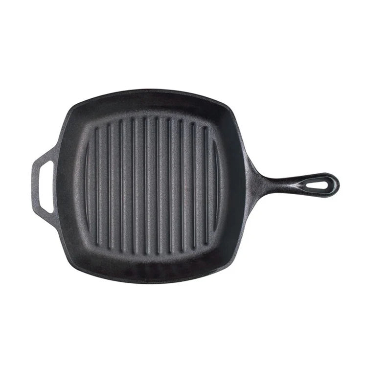 Cast Iron Skillet Home Kitchen Outdoor BBQ Saucepan Egg Pancake Cooking Frying Pan Non Stick Skillet