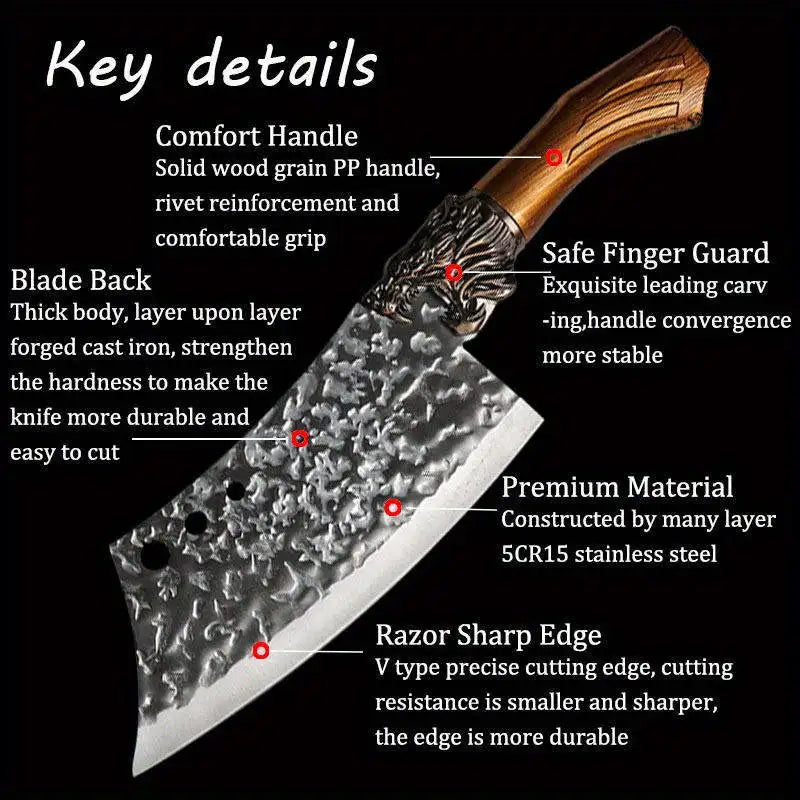 Hot Sale Handmade Forged Professional Kitchen Knife Set Kitchen Butcher Boning Knives Set