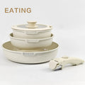 USA Wearhouse Delivery in 6 Days Ceramic Coating 5pcs Cookware Sets Non Stick Pots Cooking Induction Stove Frying Pan