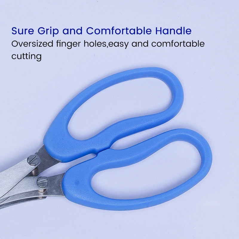 Stainless Steel Blade Onion Cutting Knife Herb Scissors Multi-functional Multi-layer Blue Worm Scissors