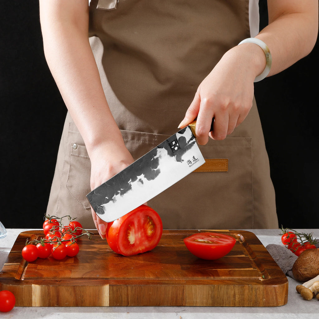 SHANGDAO 7-Inch Kitchen Knife Customized Stainless Steel Knife with Premium Wooden Handles for Vegetables Cutting
