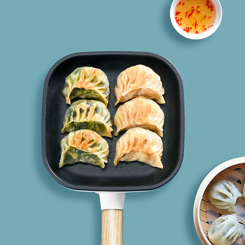 Portable Mini Non-Stick Electric Frying Pan Energy-Saving Crepe and Pancake Maker for Steak Egg Crepe Pancake Non-Fume