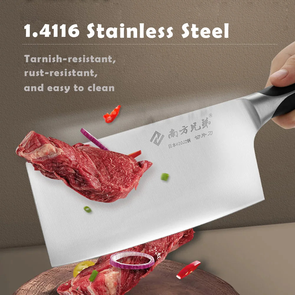 6 PCS Stainless Steel Kitchen Knife Set with ABS Handle New Design Chef Knife for Cutting Meat Vegetables Includes a Knife Block