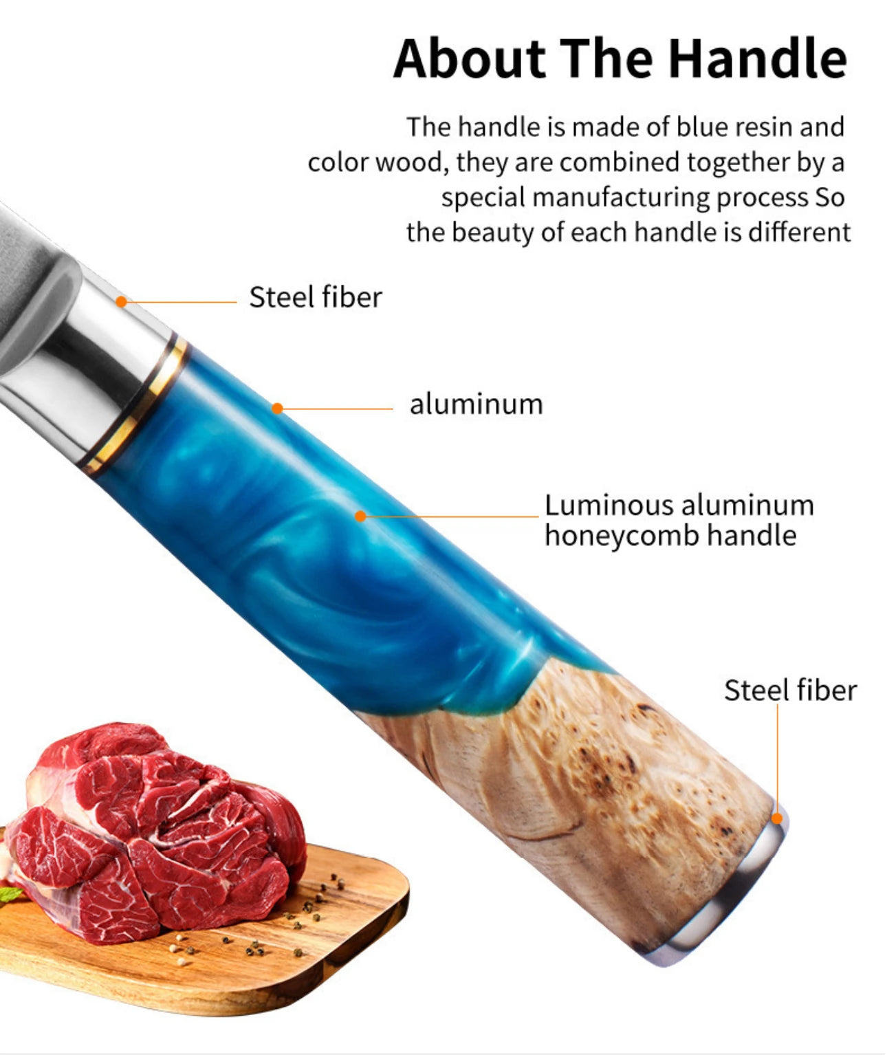 IOKO Slicing Kitchen Knife Butcher Cleaver Meat Vegetables Japanese Meat Slicer Damascus Kitchen Knife