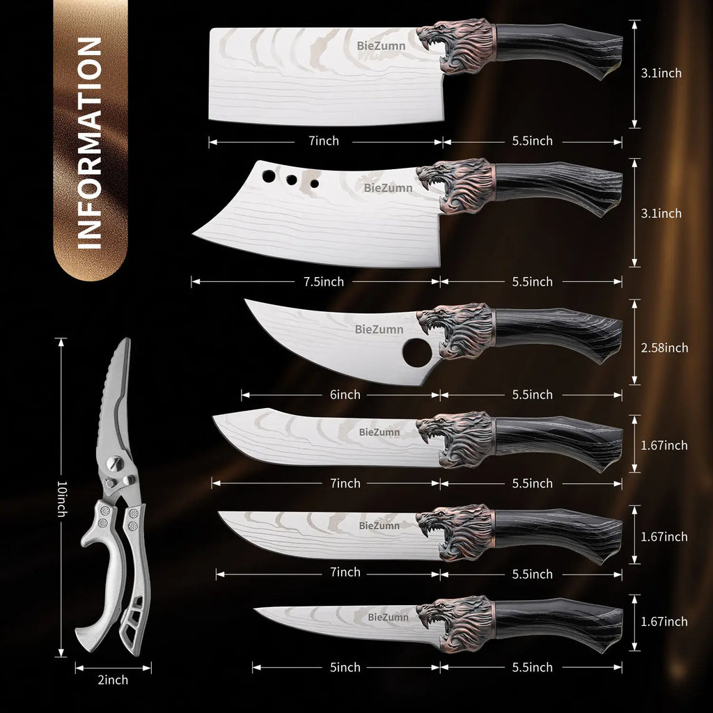 New Design Super Sharp Stainless Steel Kitchen Meat Cleaver Professional Chinese Kitchen Knife Set