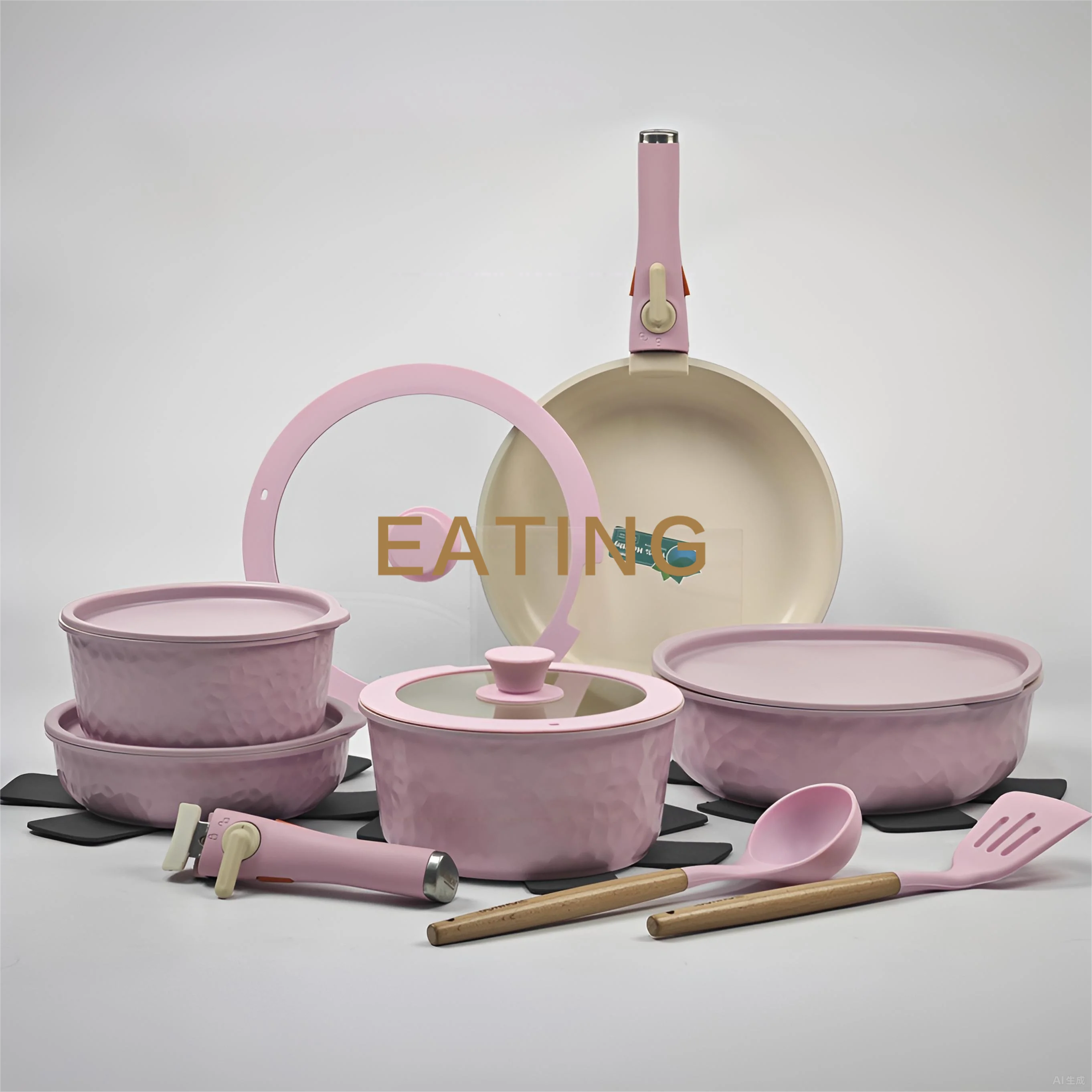 USA Wearhouse Delivery in 6 Days Ceramic Coating 17pcs Cookware Sets Non Stick Pots Cooking Induction Stove Frying Pan