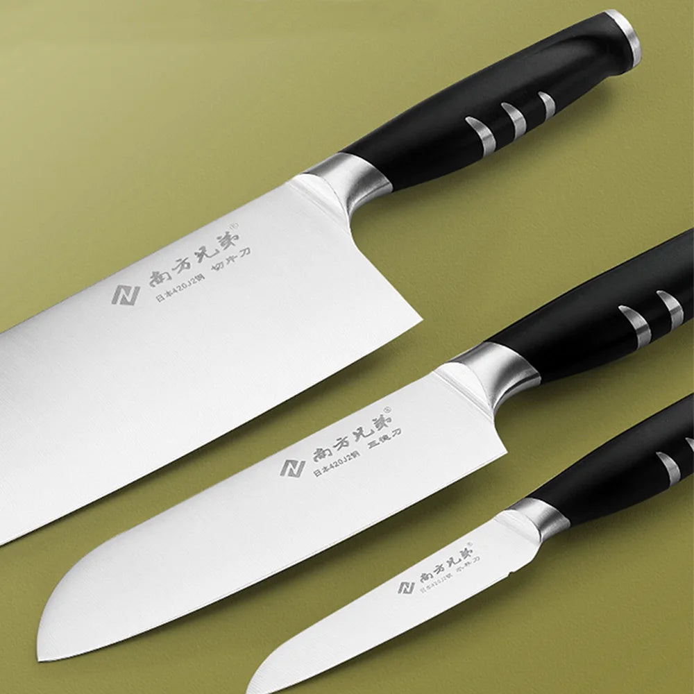 4 Pcs 420J2 Stainless Steel Chef Knife Set Cleaver Santoku Paring Knives Chinese Household Kitchen Knife Set with ABS Handle