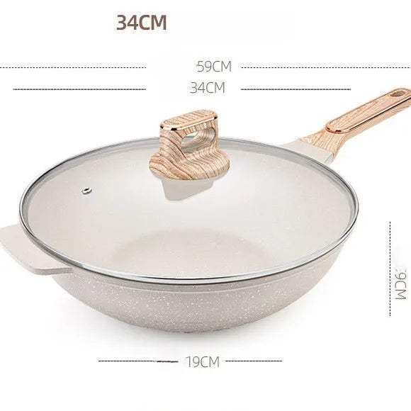 32/34 cm Non-Stick Frying Pan with Glass Lid Induction Pot Suitable for All Hobs