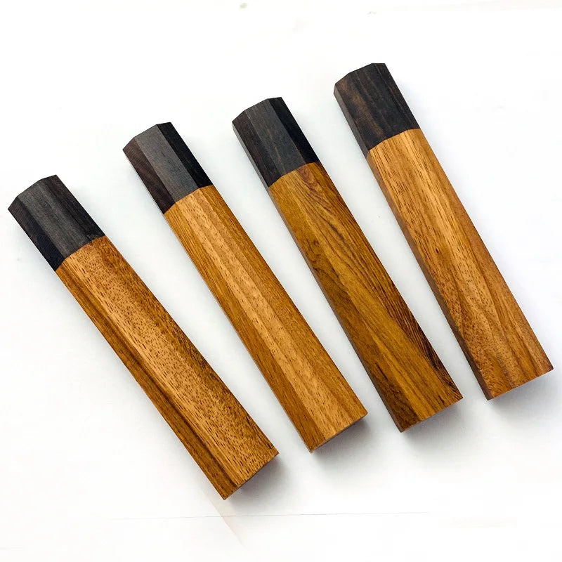Ebony Wood Handle Octagonal Handle Crafts Manual DIY Semi-finished Damascus Knife Japanese Kitchen Knife Handle Wooden Crafts