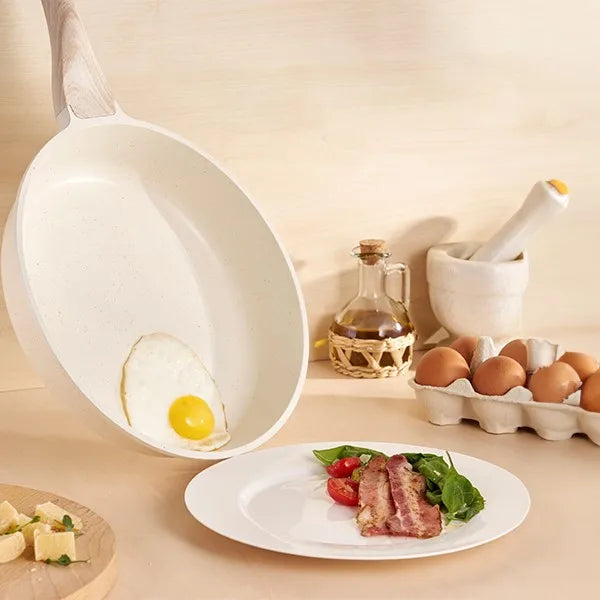 32/34 cm Non-Stick Frying Pan with Glass Lid Induction Pot Suitable for All Hobs