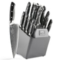 Set of 18 VG-10 Damascus Steel Chef Knives Best Kitchen Knife Set with Wooden Knife Holder