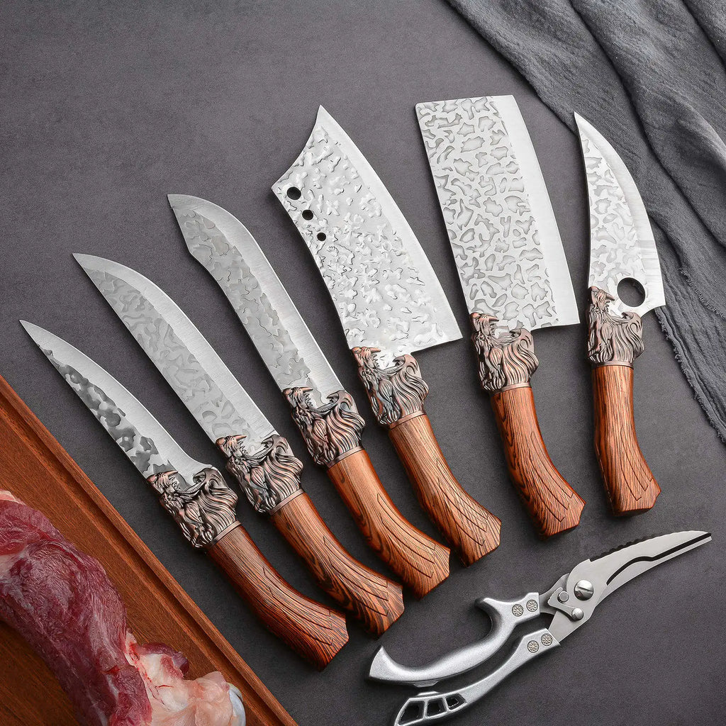 High Quality Stainless Steel Heayy Duty Boning Chopper Knife Set Kitchen Knife Butcher Set