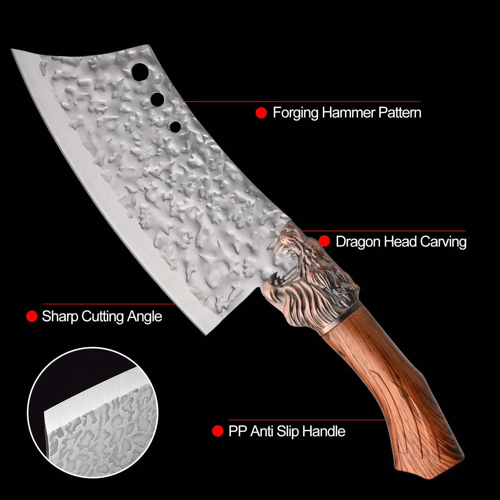 High Quality Stainless Steel Heayy Duty Boning Chopper Knife Set Kitchen Knife Butcher Set