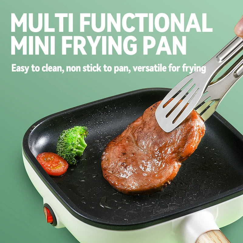 Portable Mini Non-Stick Electric Frying Pan Energy-Saving Crepe and Pancake Maker for Steak Egg Crepe Pancake Non-Fume