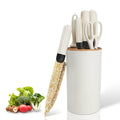 Premium Kitchen Knife Set with Scissors and Sharpener, Knife Set with Universal Knife Block, Chef Knife Set