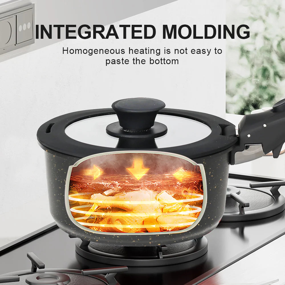 USA Wearhouse Delivery in 6 Days Ceramic Coating 5pcs Cookware Sets Non Stick Pots Cooking Induction Stove Frying Pan