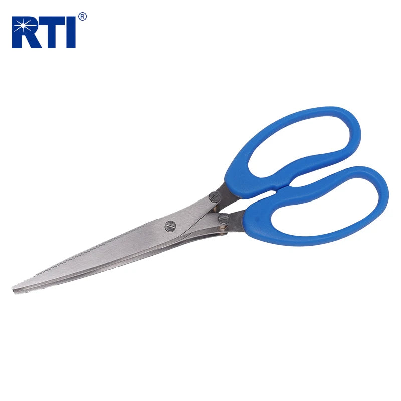 Stainless Steel Blade Onion Cutting Knife Herb Scissors Multi-functional Multi-layer Blue Worm Scissors