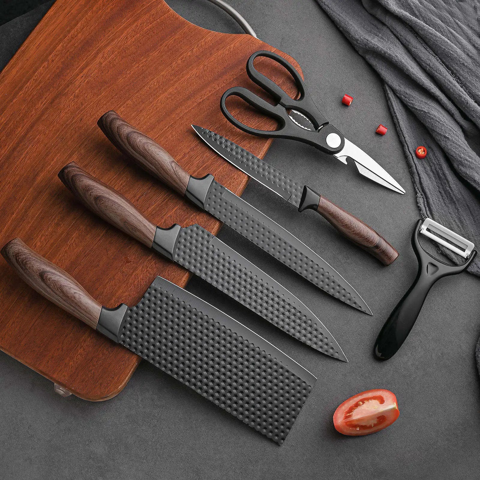 High Quality Multi-Purpose Nonstick Coating Kitchen Knife Set Japanese Chef Knife Set