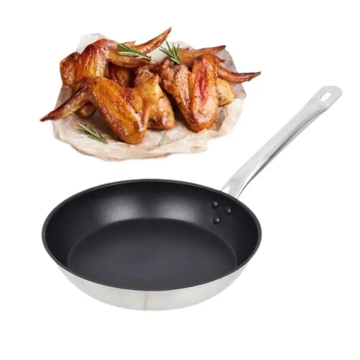 Sunmax Stainless Steel Frying Pan with Lid Non-Stick Cookware for Home Kitchen Different Sizes for Hotel & Restaurant Supplies
