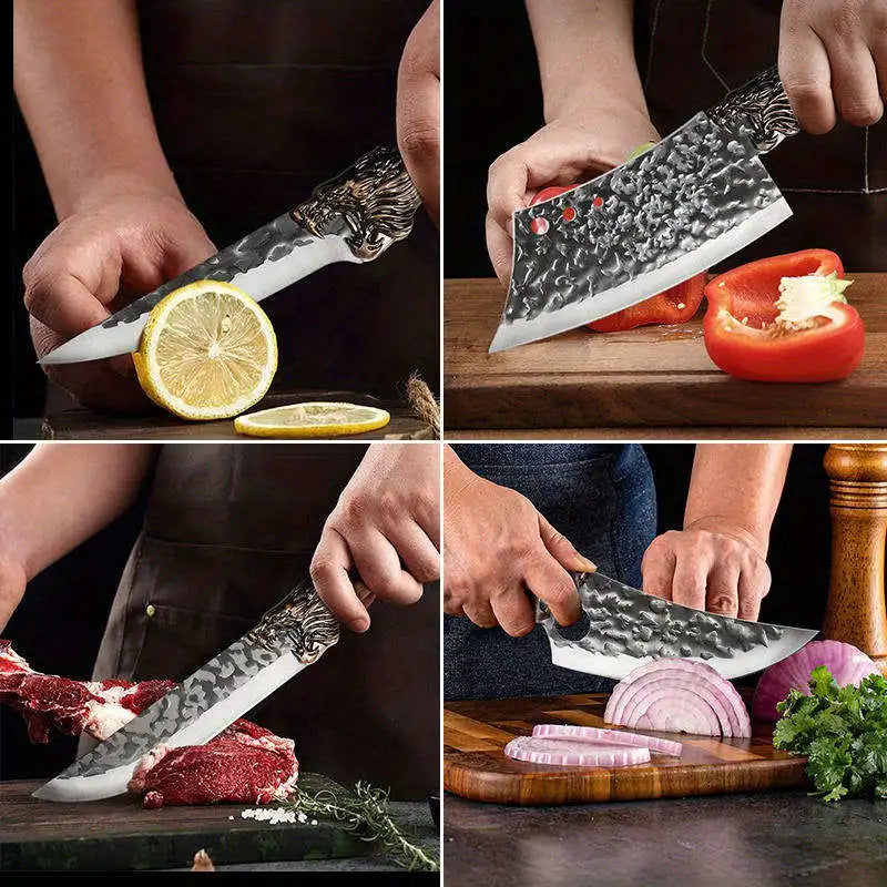 Hot Sale Handmade Forged Professional Kitchen Knife Set Kitchen Butcher Boning Knives Set