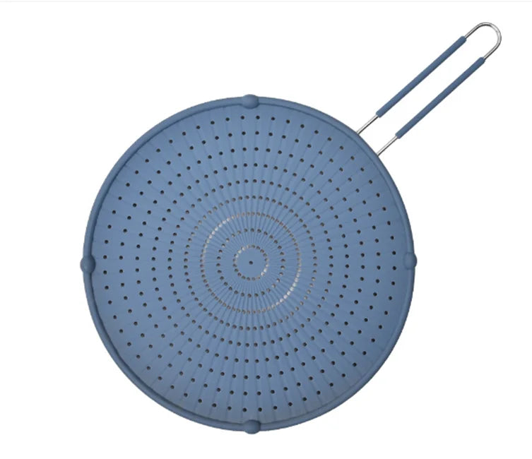 Cooking Heat Resisting Handle Frying Pan Lid Water Filter Net Silicone Splatter Screen Anti Oil Splatter Oil Splash Guard