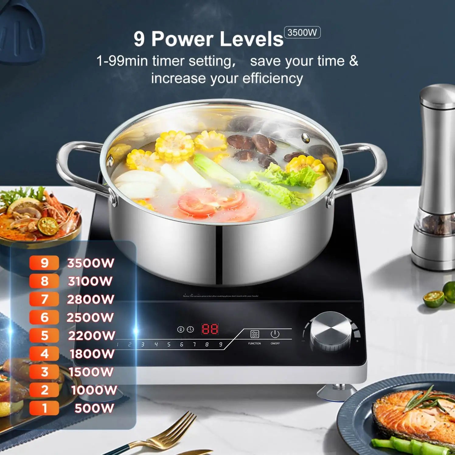 KAISA VILLA KV-1001 Stainless Steel Cookware Sets Frying Pan Cooking Pot Soup & Stock Pots Non Stick Pots and Pans Sets