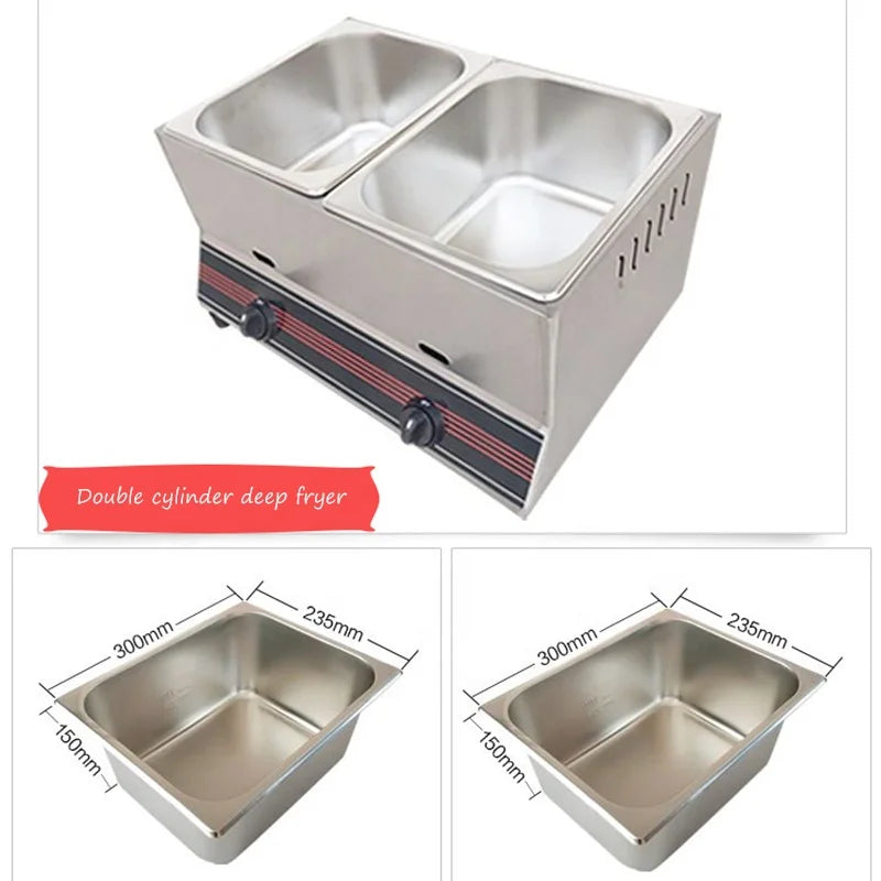 Commercial LPG Deep Frying Pan Liquefied LPG Fried Machine Fries Fryer Chicken Chop