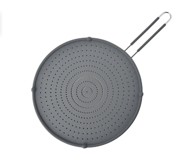 Cooking Heat Resisting Handle Frying Pan Lid Water Filter Net Silicone Splatter Screen Anti Oil Splatter Oil Splash Guard