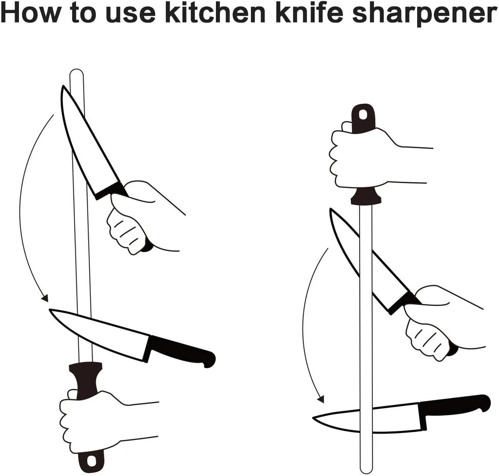 US Local Stock Ships in 24H Free Shipping USA 10 Inch Stick Kitchen Knife Sharpener Honing Steel Diamond Knife Sharpening Rod