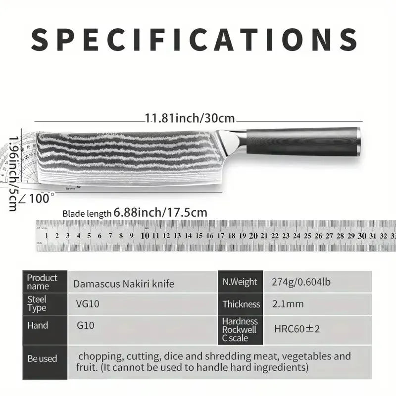 IOKO 67 Layers Japanese Style Damascus Slicing Knife Butcher Cleaver Meat Slicer Chef Damascus Kitchen Knife