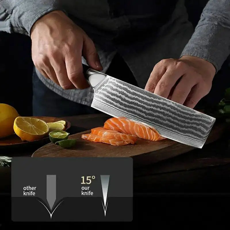 IOKO 67 Layers Japanese Style Damascus Slicing Knife Butcher Cleaver Meat Slicer Chef Damascus Kitchen Knife