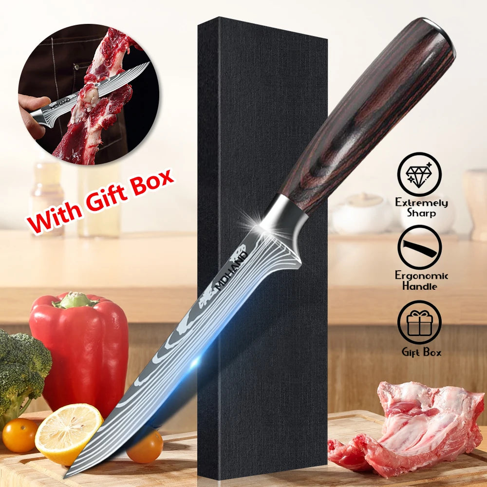 Hot Sale Knife Sheath Gift BoxStainless Steel Kitchen Knife Chef Utility Butcher Cutting Knife Boning Accessory for Food Use
