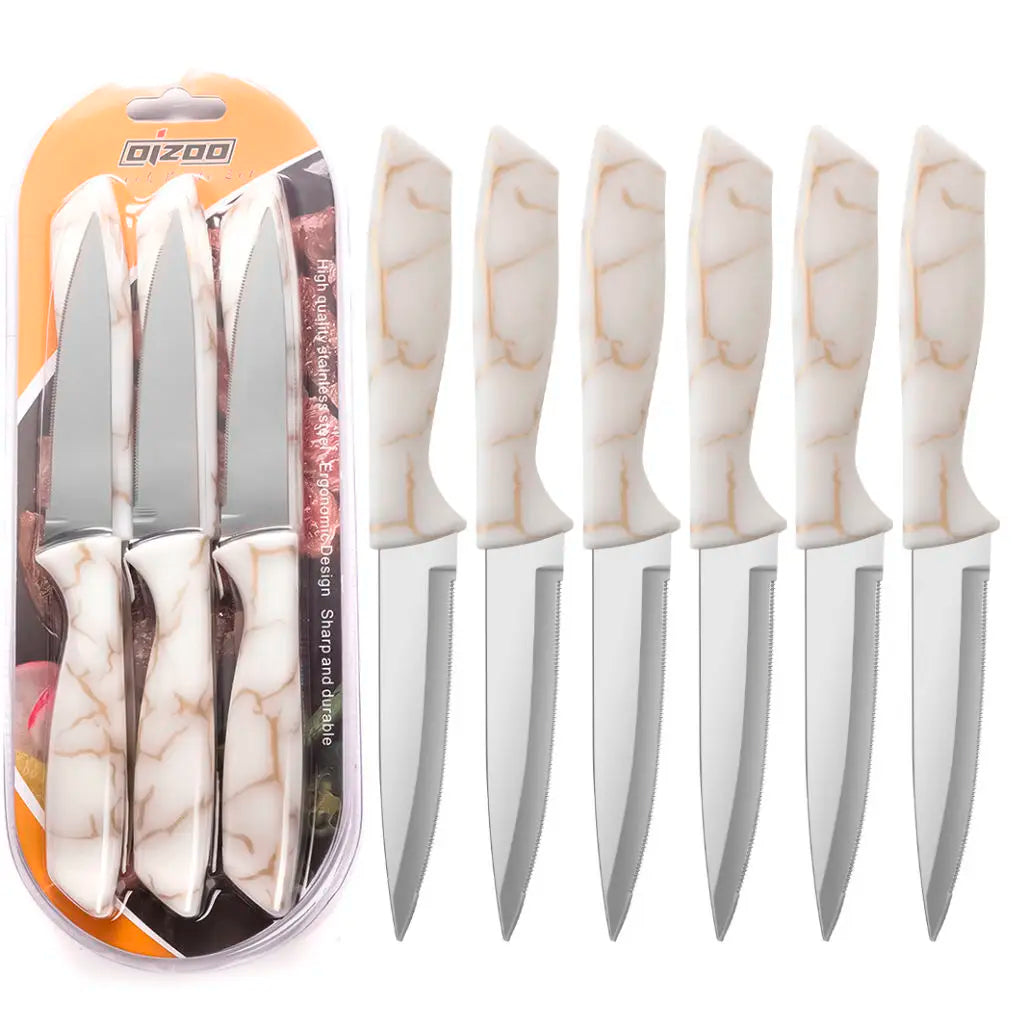 IOKO Japanese Style Stainless Steel Steak Knife Set ABS Plastic Handle Slicing Sushi Santoku Beef Steak Knife Set