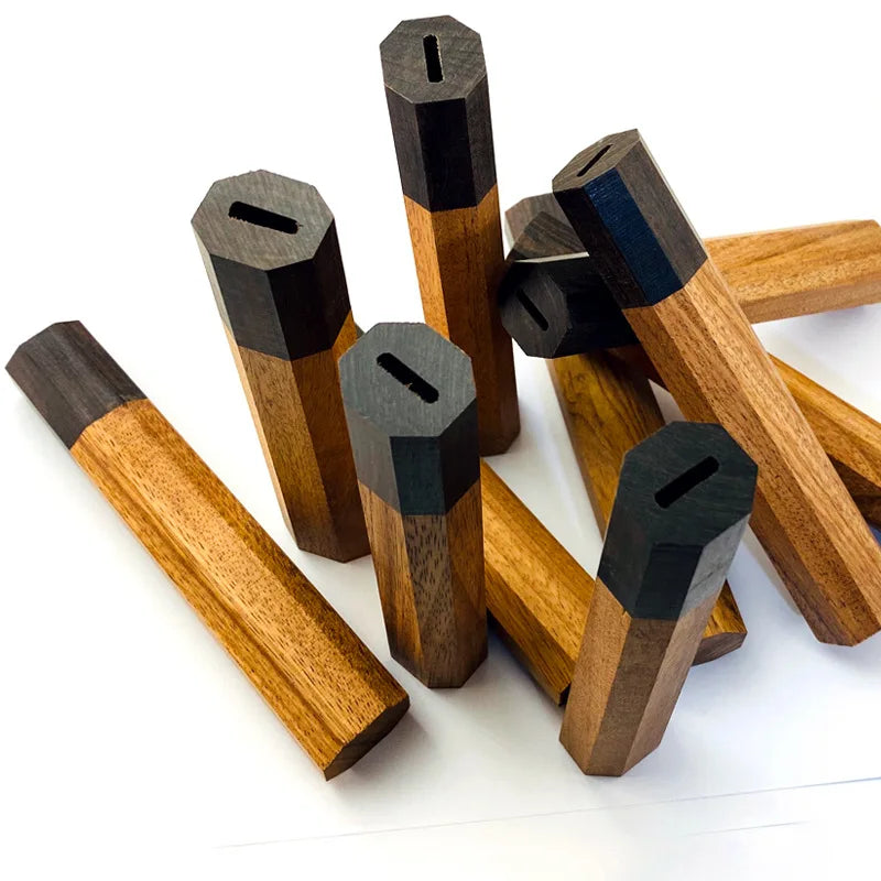 Ebony Wood Handle Octagonal Handle Crafts Manual DIY Semi-finished Damascus Knife Japanese Kitchen Knife Handle Wooden Crafts