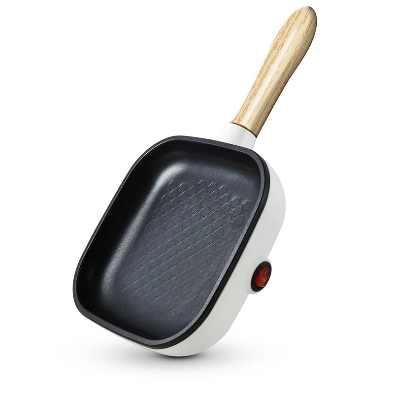 Portable Mini Non-Stick Electric Frying Pan Energy-Saving Crepe and Pancake Maker for Steak Egg Crepe Pancake Non-Fume
