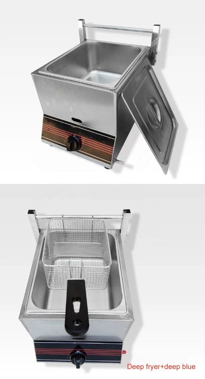 Commercial LPG Deep Frying Pan Liquefied LPG Fried Machine Fries Fryer Chicken Chop