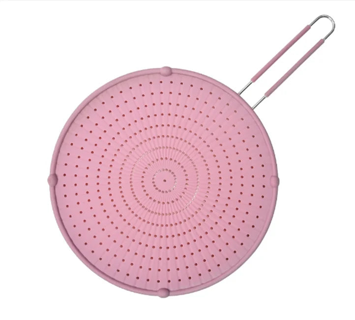 Cooking Heat Resisting Handle Frying Pan Lid Water Filter Net Silicone Splatter Screen Anti Oil Splatter Oil Splash Guard