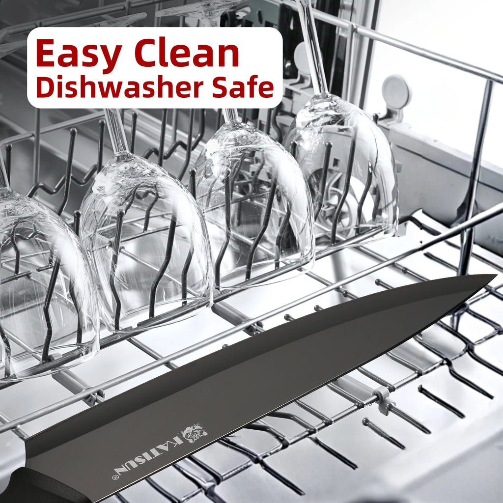 15 Pieces Black Anti-Slip Handle Carbon Steel Blade Kitchen Knife Set with Sharpener Chicken Bone Scissors