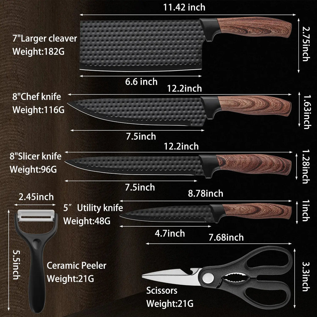 Factory Outlet Stainless Steel Six Piece Kitchen Knife Set Professional Fruit Peeling Knife Set