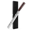 IOKO Bread Knife Pakka Wood Handle Japanese Style Chef Slicing Sushi Steak Santoku 8 Inch Bread Kitchen Knife