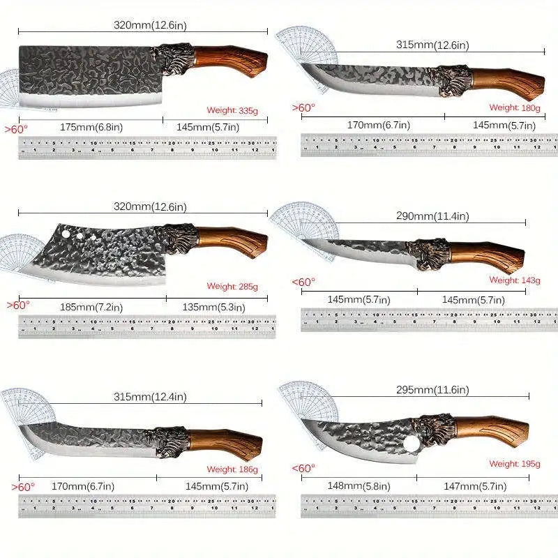 Hot Sale Handmade Forged Professional Kitchen Knife Set Kitchen Butcher Boning Knives Set