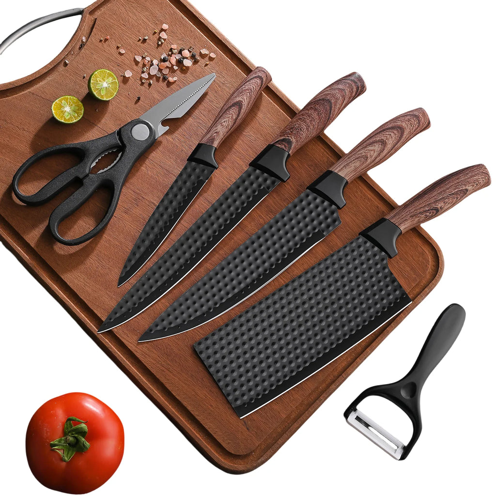 Factory Outlet Stainless Steel Six Piece Kitchen Knife Set Professional Fruit Peeling Knife Set
