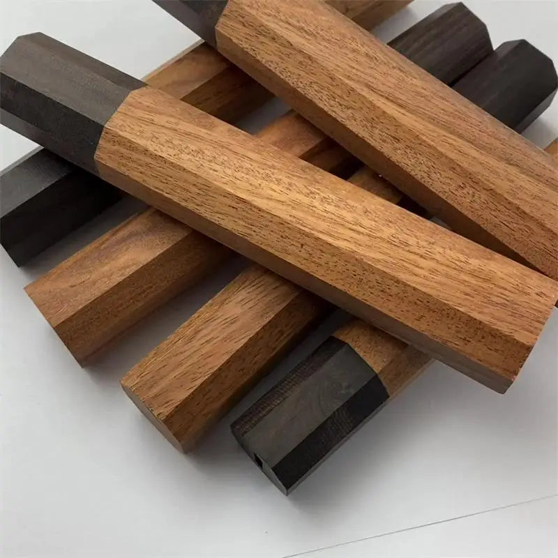 Ebony Wood Handle Octagonal Handle Crafts Manual DIY Semi-finished Damascus Knife Japanese Kitchen Knife Handle Wooden Crafts