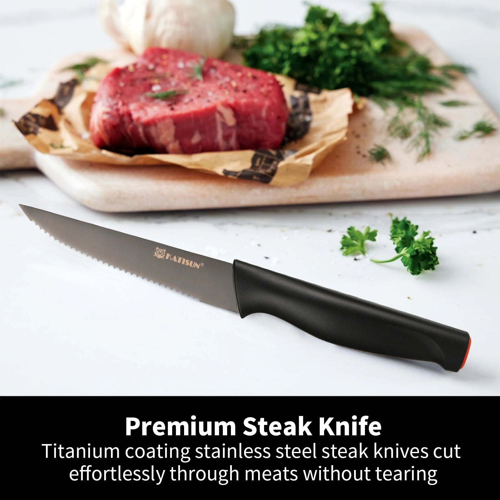 15 Pieces Meat Cutting Knives Set Carbon Steel Kitchen Knife Set with Wooden Block