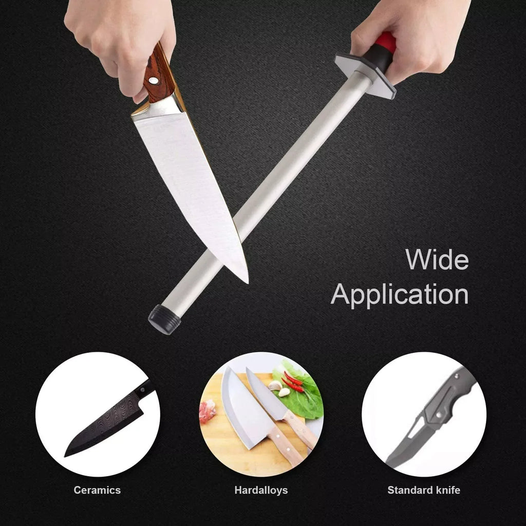US Local Stock Ships in 24H Free Shipping USA 10 Inch Stick Kitchen Knife Sharpener Honing Steel Diamond Knife Sharpening Rod