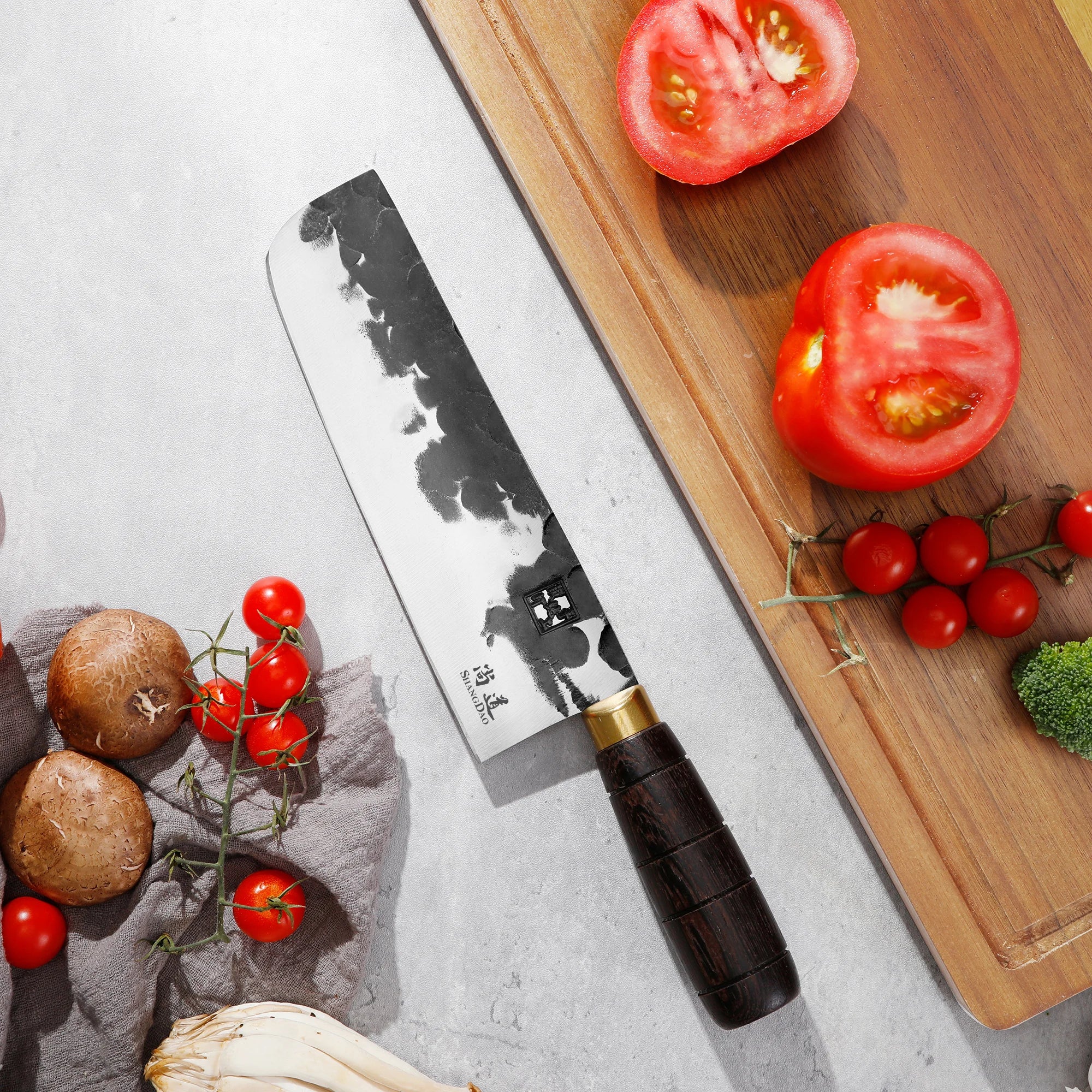 SHANGDAO 7-Inch Kitchen Knife Customized Stainless Steel Knife with Premium Wooden Handles for Vegetables Cutting
