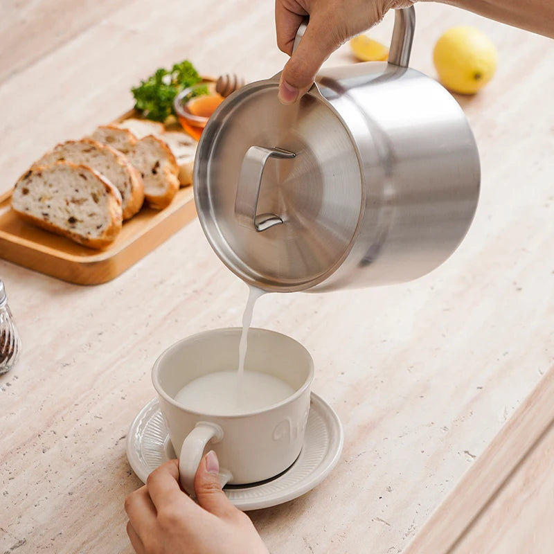2L Stainless Steel Oil Filter Pot with Fine Mesh Strainer, Grease Storage Can, and Fry Basket